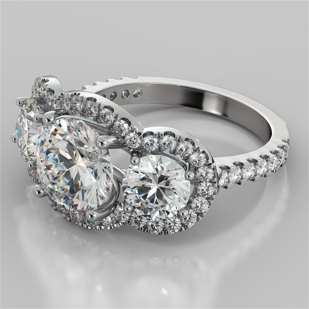 Custom Three Stone Diamond Trellis Engagement Ring | The Perfect Setting,  Inc