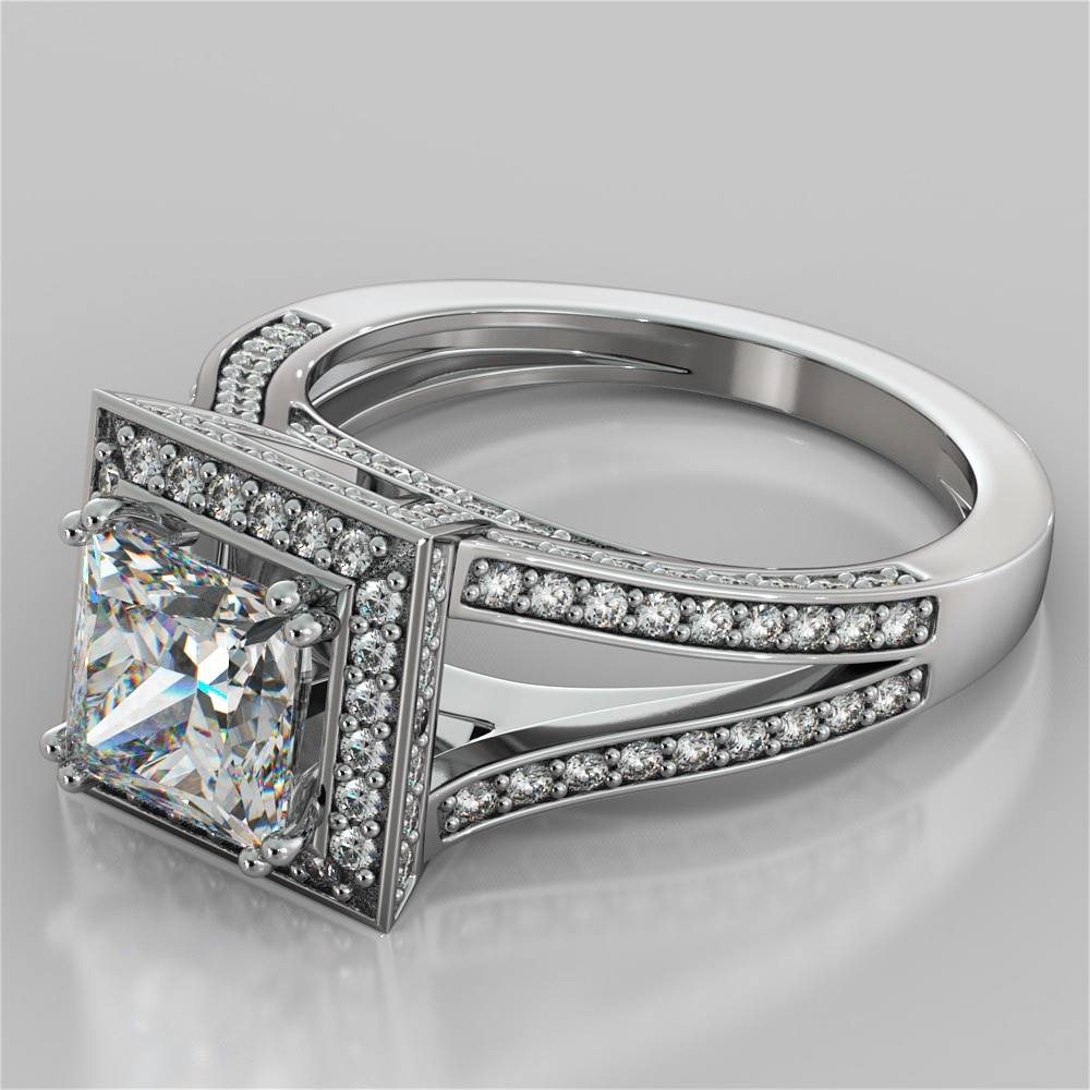 2 Carat Princess Cut Diamond Ring In Rose Gold