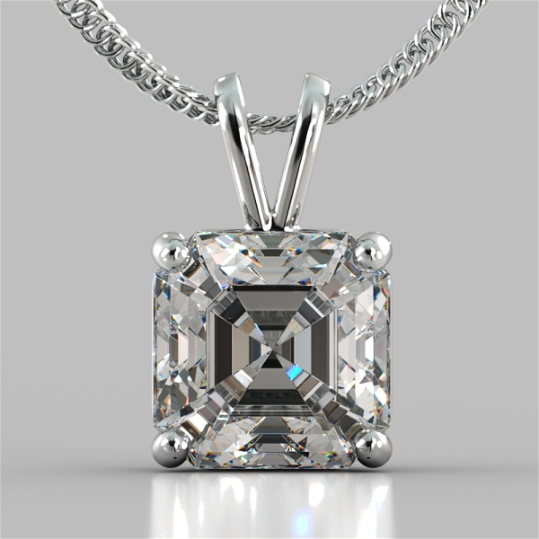 Buy 0.50CT Diamond Necklace Pendant Asscher Cut Round Brilliant Shape Art  Deco Antique Style Modern Platinum 18K 14K White Yellow Rose Gold Online in  India - Etsy