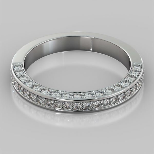 Agape Made-to-Order .35Ct Round Cut Channel Set Wedding Band