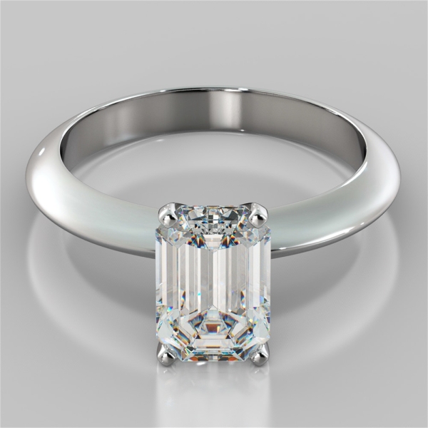 Lab Grown Diamond Emerald Cut Tiffany Style Engagement Ring