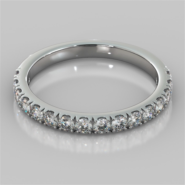 Agape Round Cut Scallop Style Wedding Band With Accents